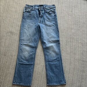 MOTHER Light Blue Denim Jeans with Black Patch